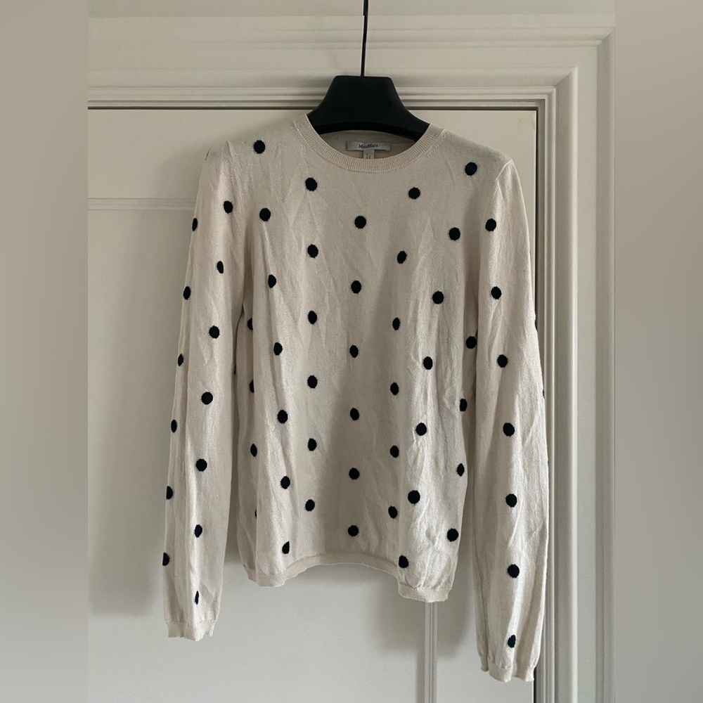 Max Mara Cream Polka Dot Sweater